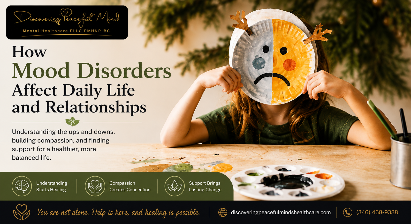 child expressing emotional mood changes through art and mental health awareness