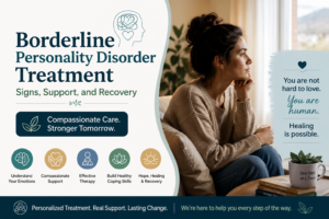 person receiving borderline personality disorder treatment and emotional support