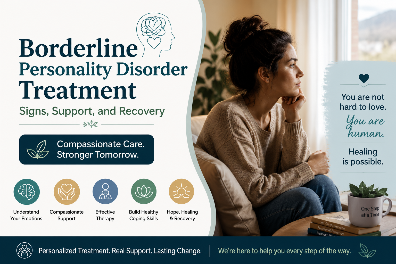 person receiving borderline personality disorder treatment and emotional support